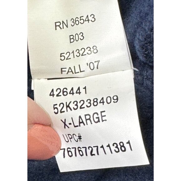 NWT Arrow X-Large Sueded Fleece Jacket Navy Blue Full Zip Sweatshirt - Picture 6 of 9